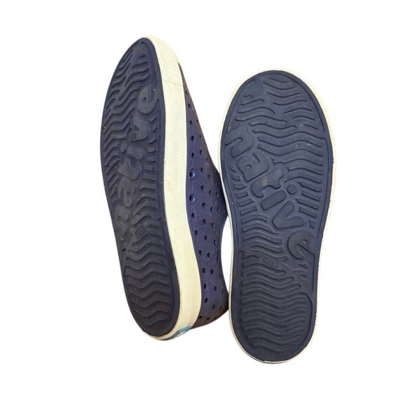 Native Jefferson Sneaker Shoes Iridescent Navy Blue / Purple Kids Size 13 - Picture 7 of 8